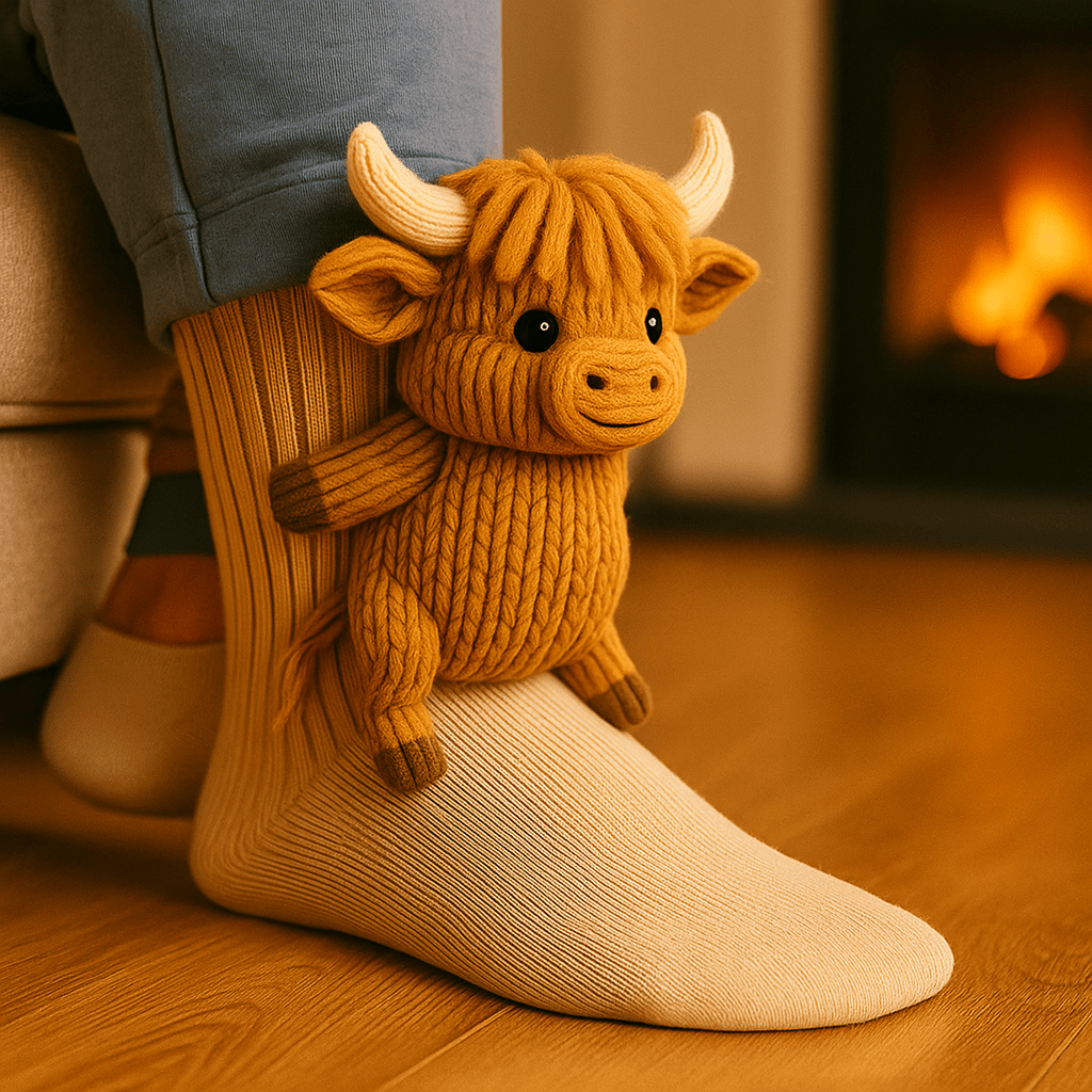 Soft Animal Print Non Slip House Socks