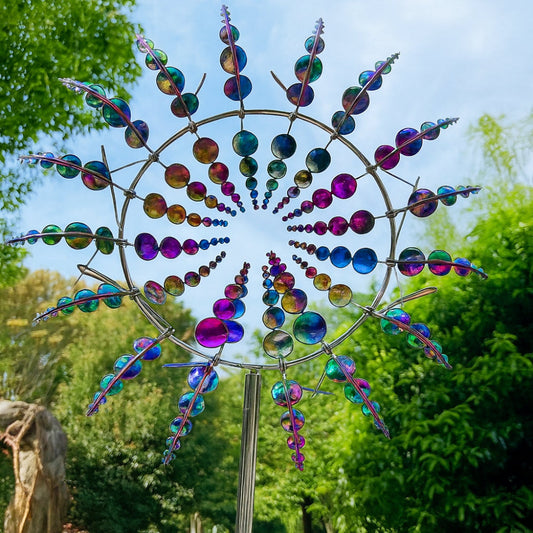 Colorful Metal Yard Spinner Outdoor Decoration - VogeLuxe