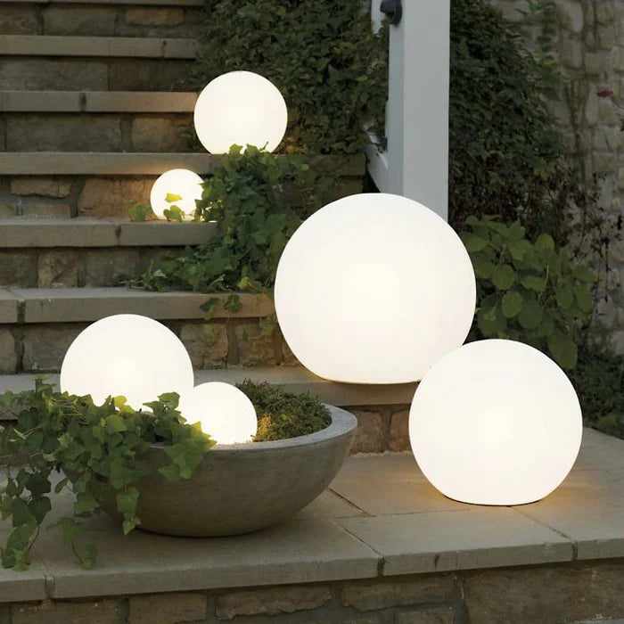 Outdoor Solar Powered Round LED Lamp - BritishElegance