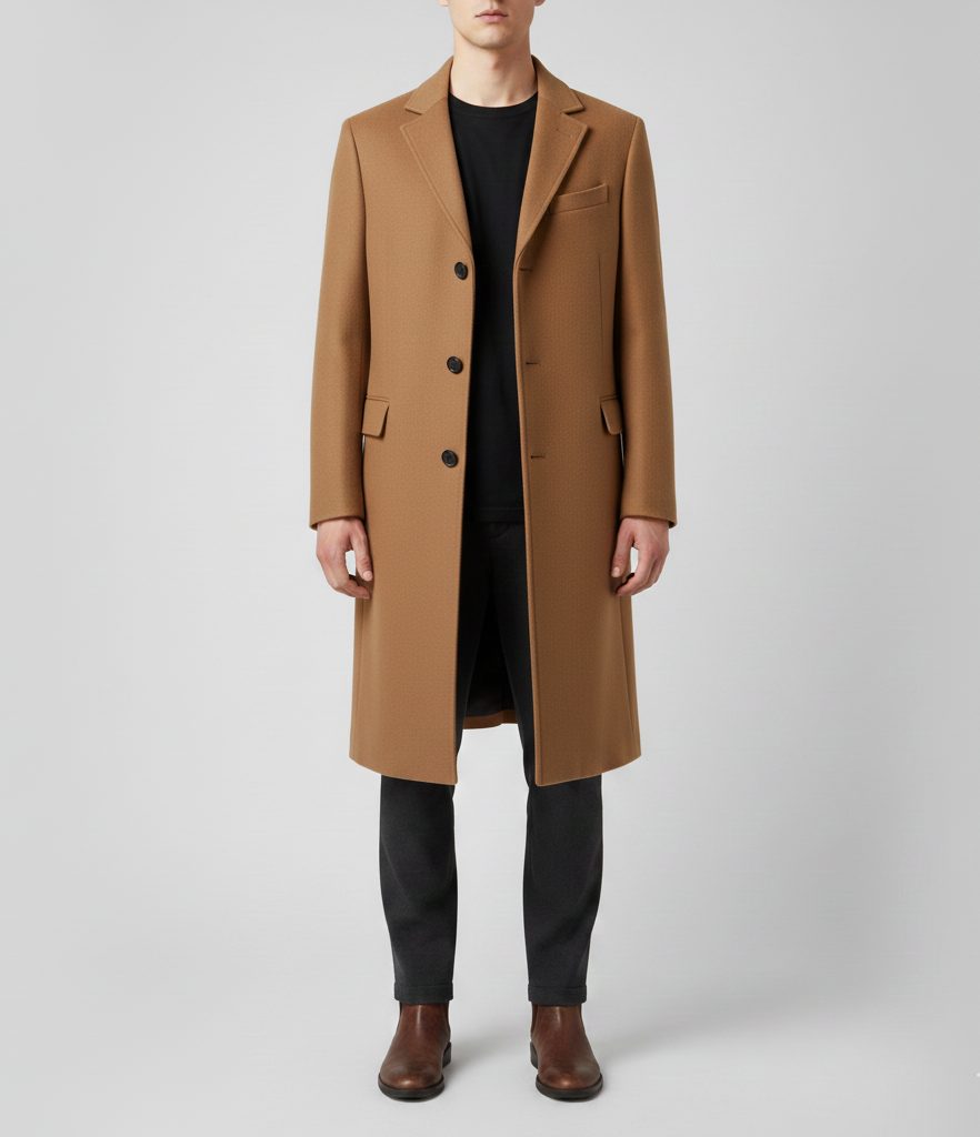 Vogue Men's Wool Coat Slim Fit Elegant
