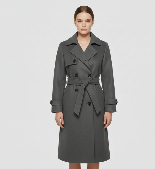 Women's Long Wool Elegant Coat - VogeLuxe