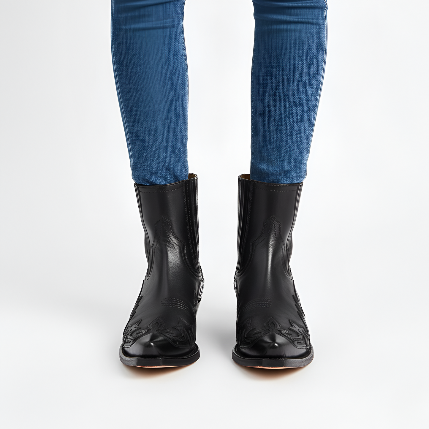 Authentic Leather Cowboy Boot Ankle Boots - VogeLuxe
