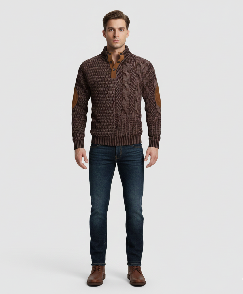 VogeLuxe Uomo Maglione Lana Collo Alto