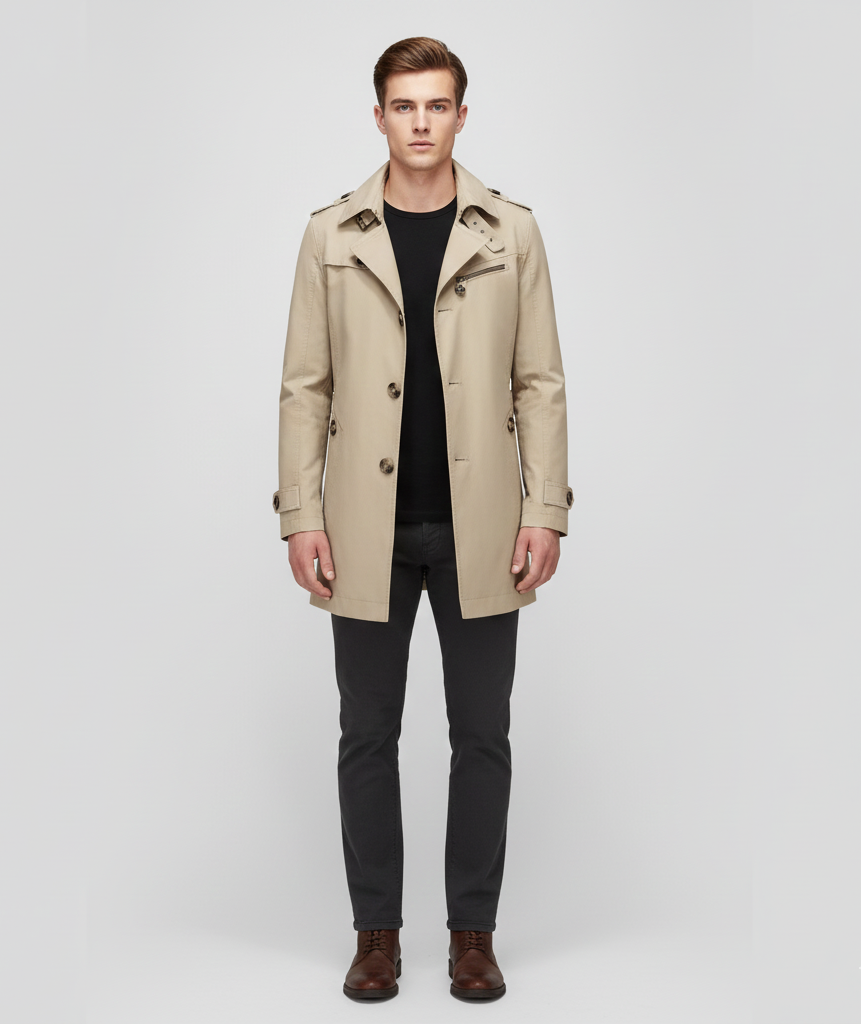Classic Waterpoof Cotton Men's Trench Coat