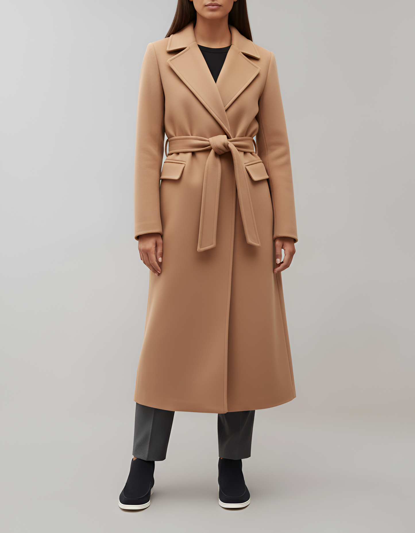 Elegante Trench Coat Donna con Cintura per Donna