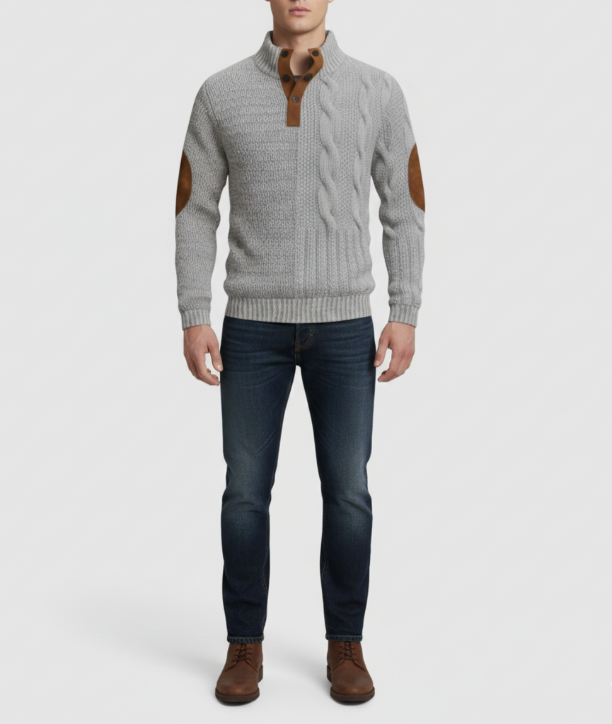 VogeLuxe Uomo Maglione Lana Collo Alto
