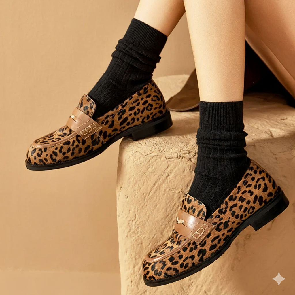 Spotted Slip On Loafers UK - VogeLuxe