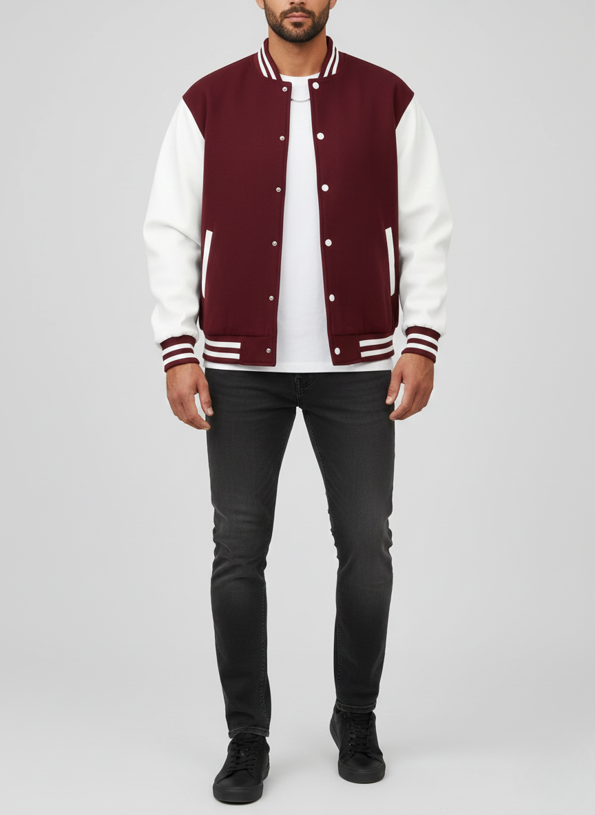 Casual College Style Men's Button Jacket