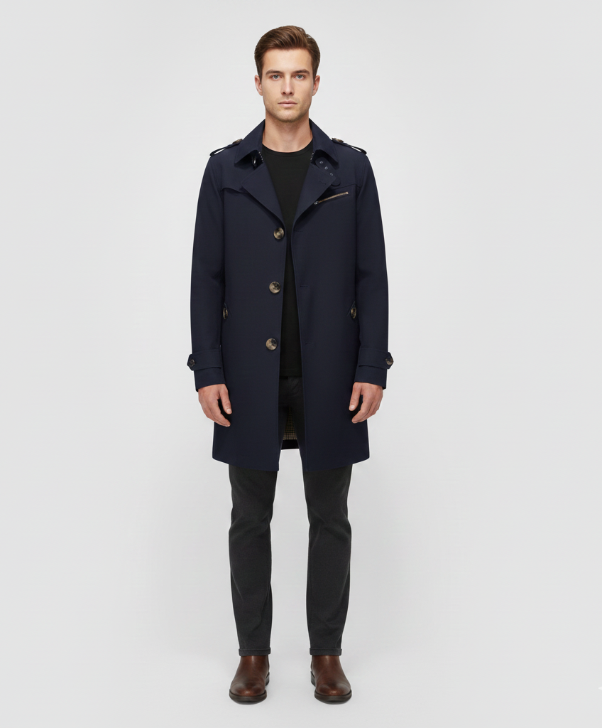 Classic Waterpoof Cotton Men's Trench Coat