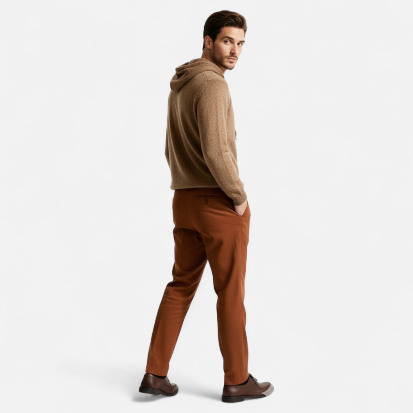VogeLuxe | Men’s Minimalist Knit Pullover Hoodie