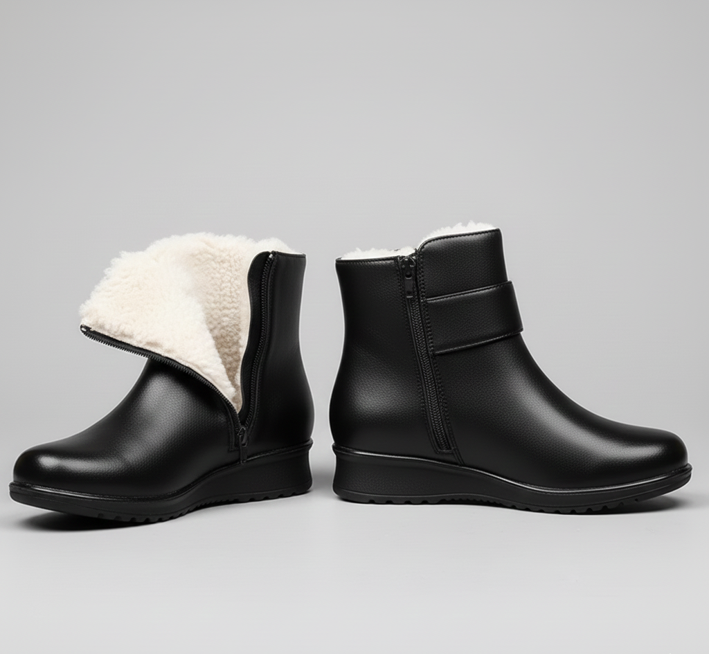 Women's Leather Waterproof Winter Boots