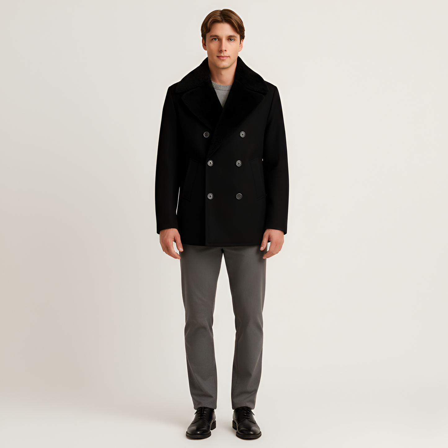 Classic Wool Double Breasted Men's Coat