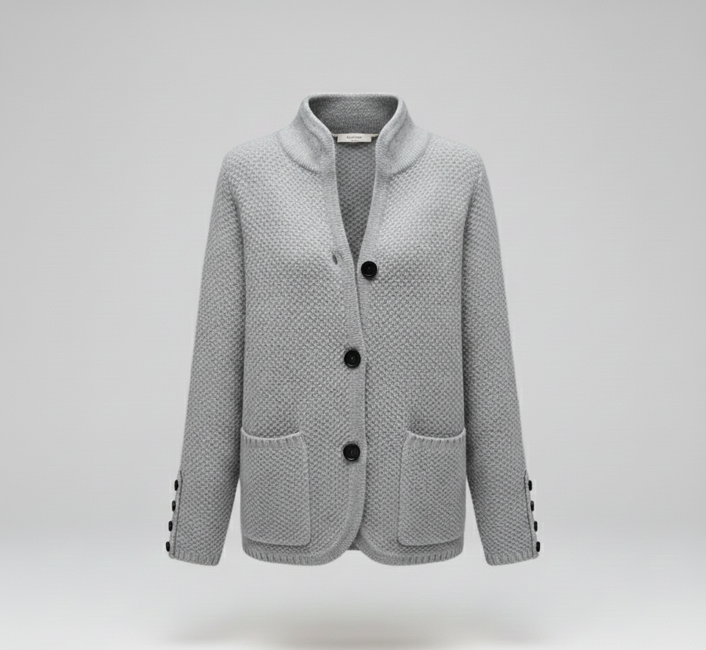 Women's Soft Wool Cardigan with Buttons - VogeLuxe