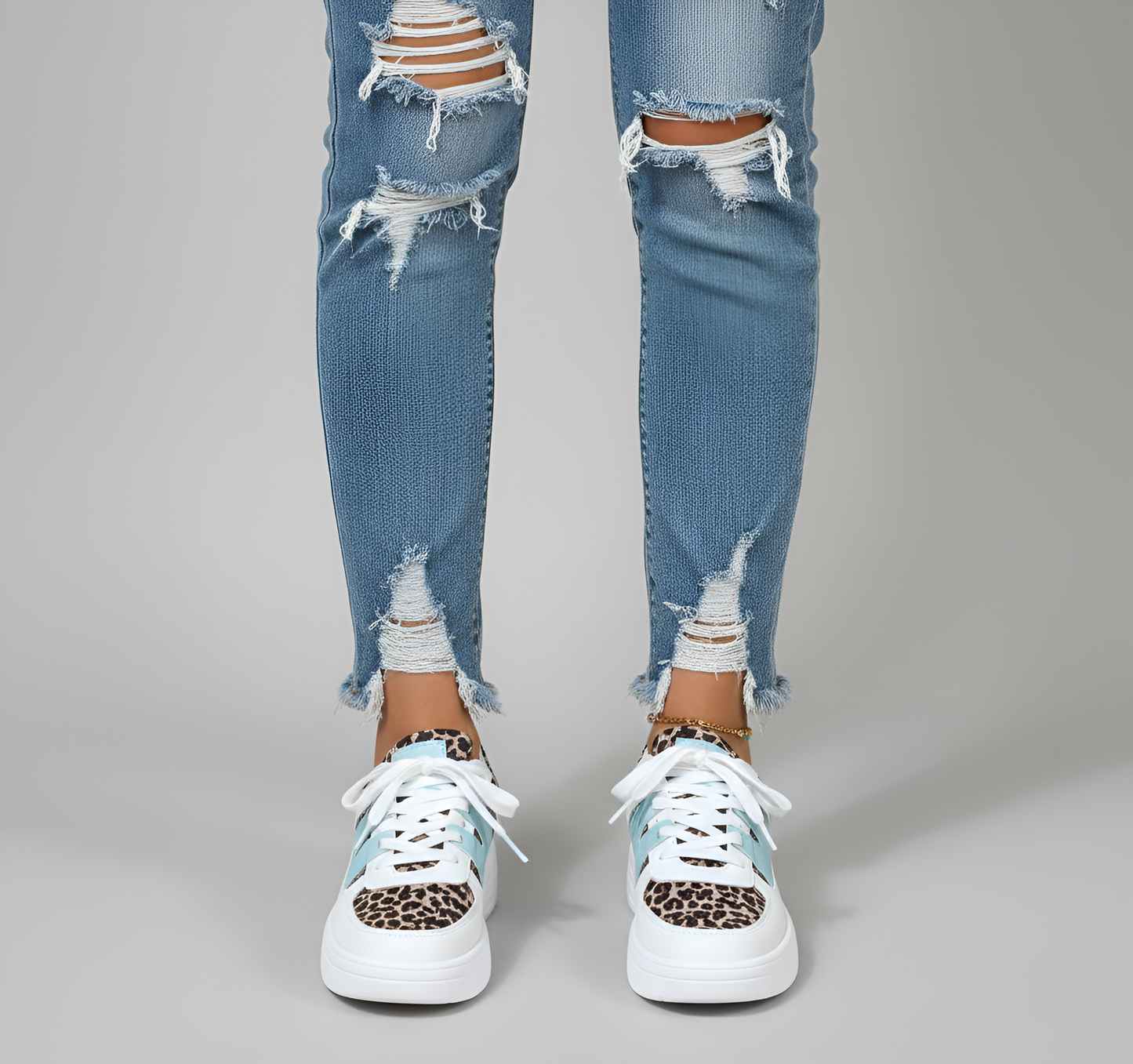 Comfortable Women's Synthetic Leather Breathable Sneakers