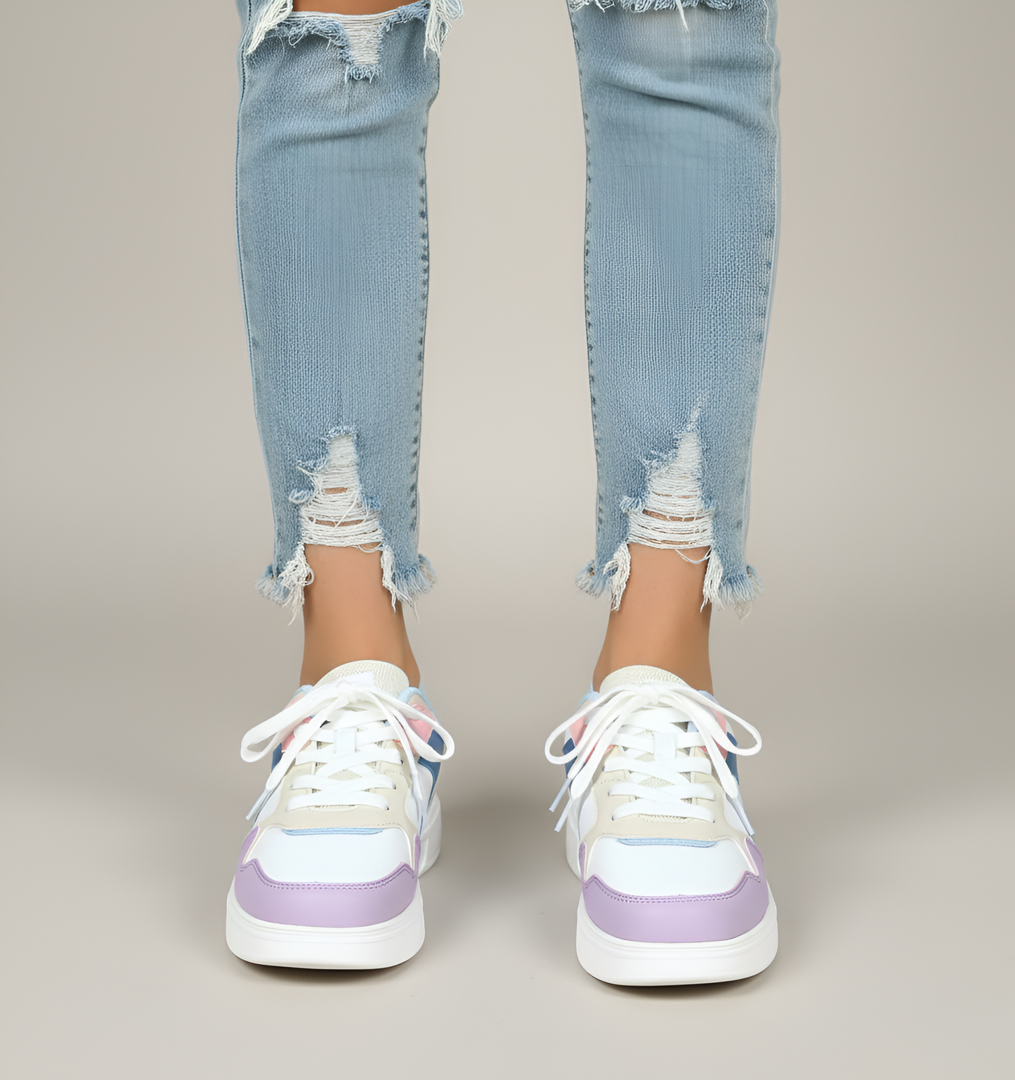 Comfortable Women's Synthetic Leather Breathable Sneakers