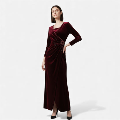 Luxurious Women's Velvet Wrap Around Dress