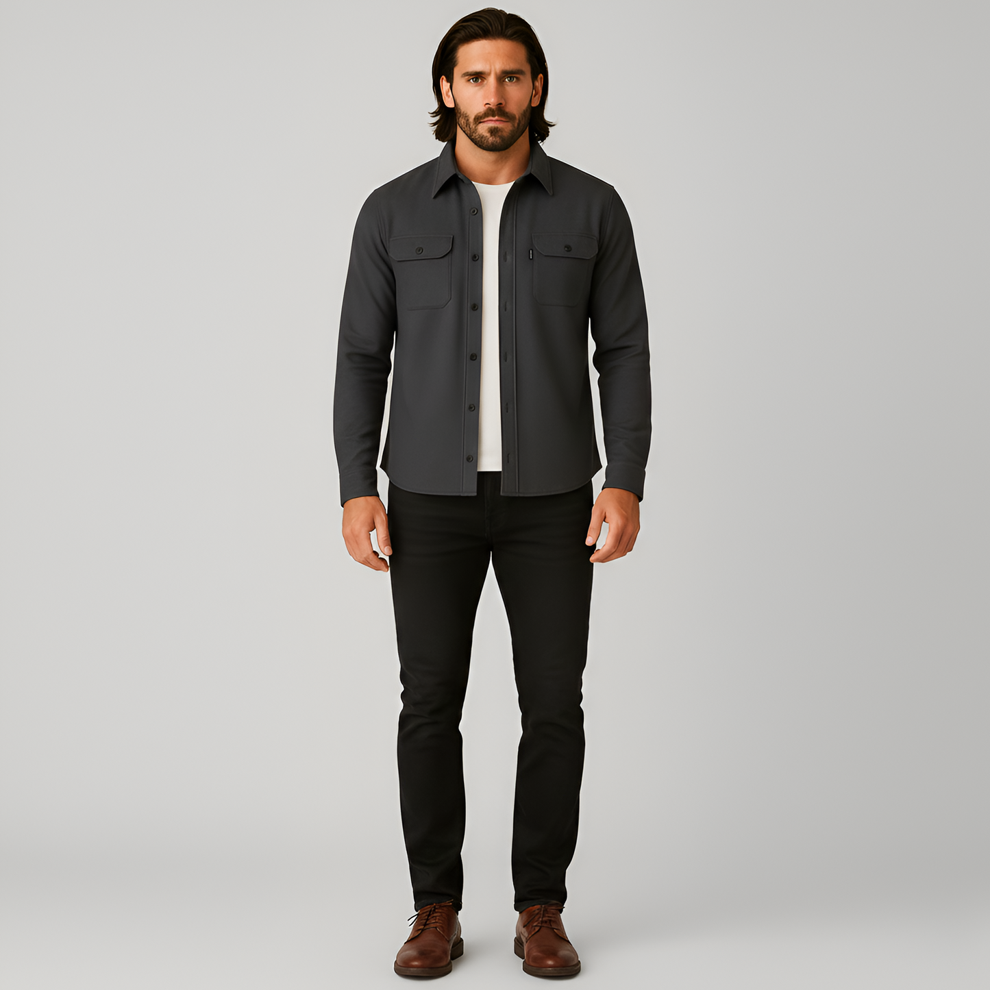 Relaxed Fit Men's Button Down Shirt