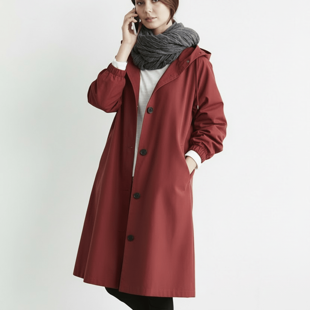 Ladies Waterproof Windbreaker Hooded Raincoat Jacket