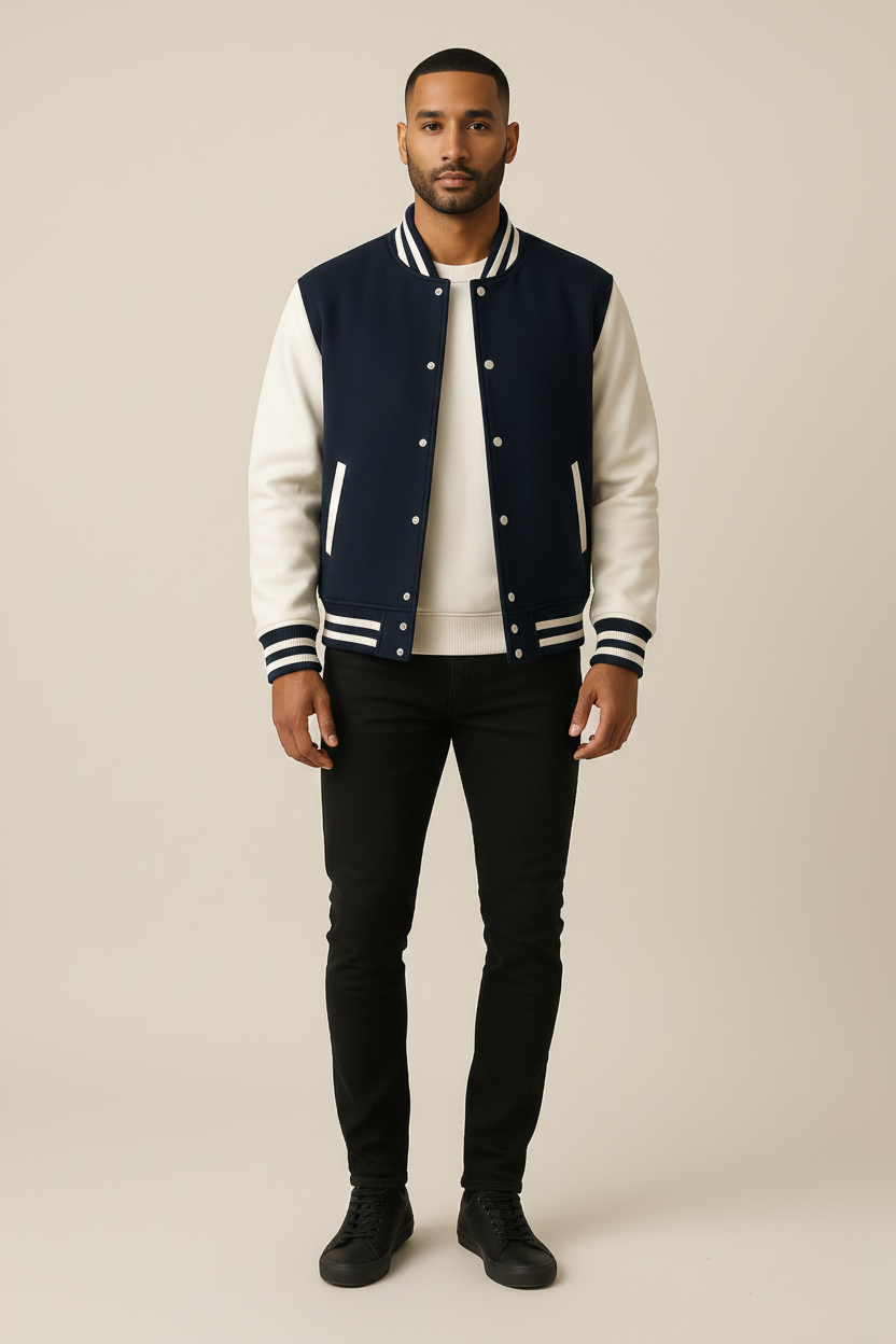 Casual College Style Men's Button Jacket