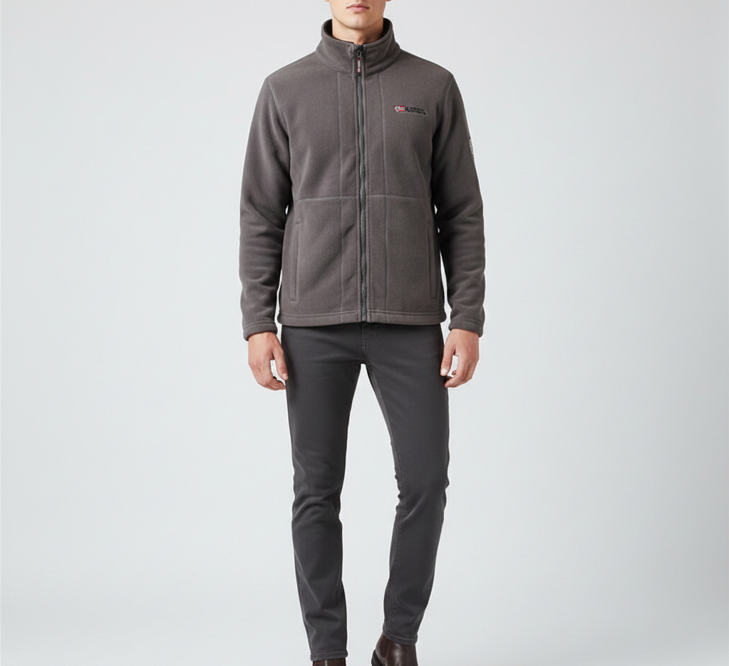 Warm Waterproof Men's Pile Jacket Full Zip