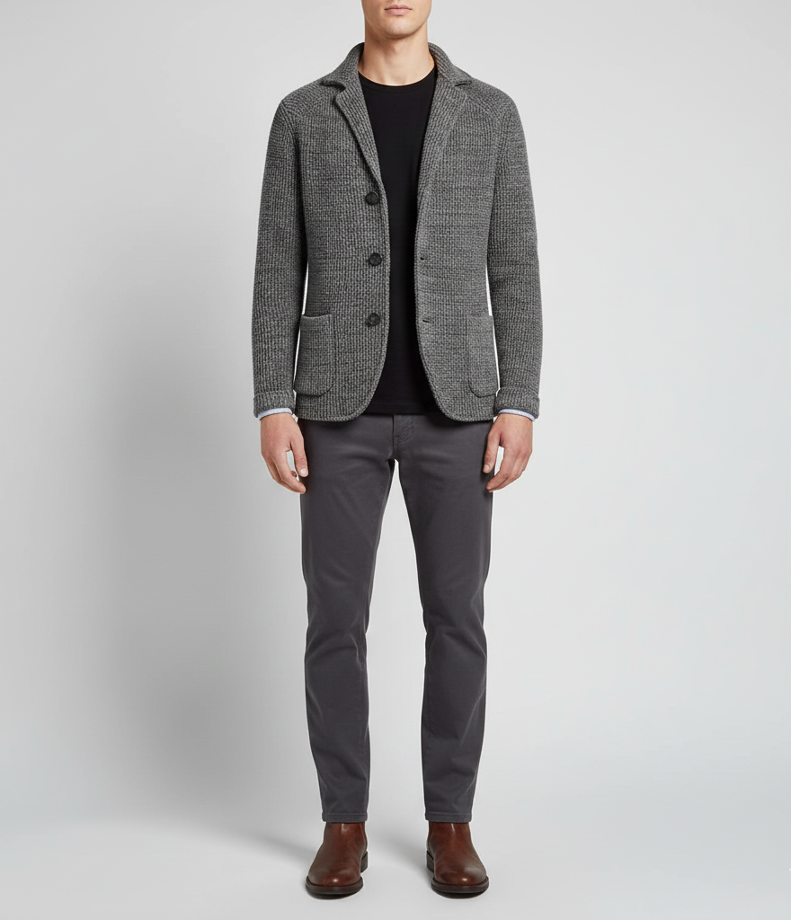 VogueLuxe Men's Wool Casual Chic Jacket