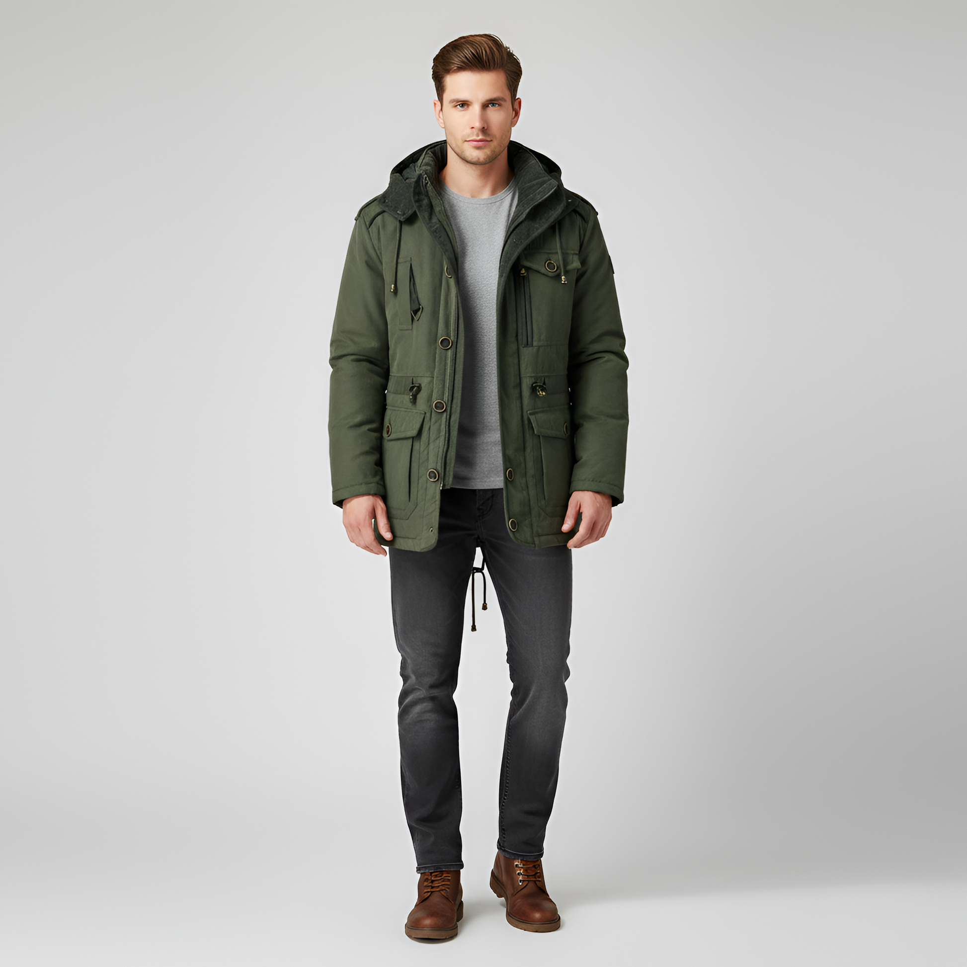 Warm Waterproof Men's Winter Parka Jacket with Hood - VogeLuxe