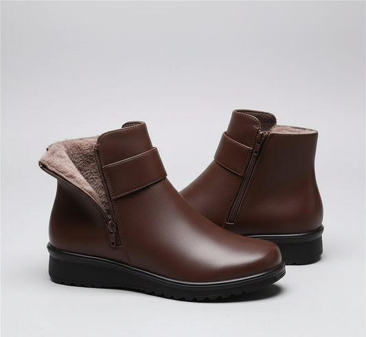 Women's Leather Waterproof Winter Boots - VogeLuxe