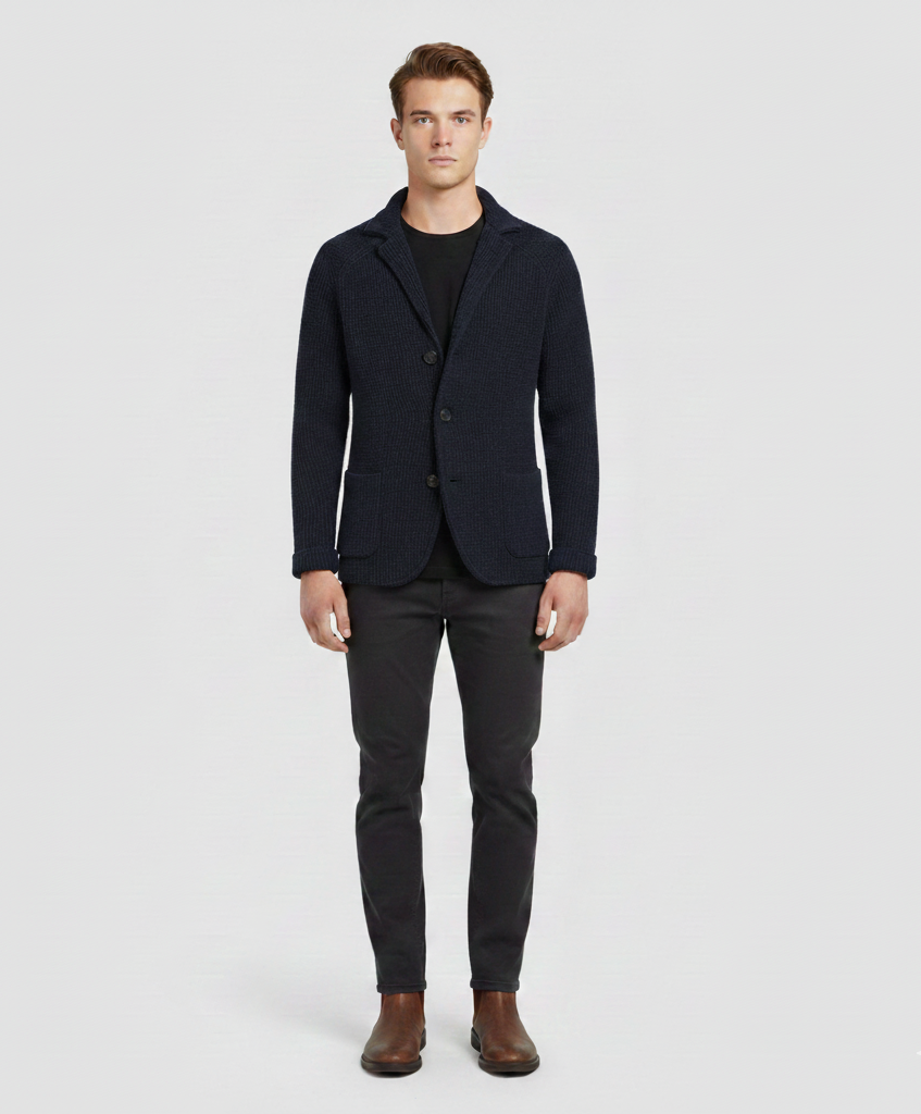 VogueLuxe Men's Wool Casual Chic Jacket - VogeLuxe