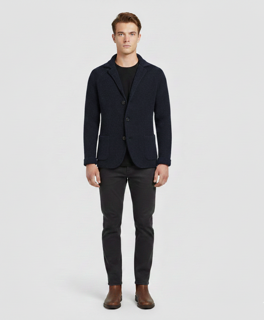 VogueLuxe Men's Wool Casual Chic Jacket - VogeLuxe