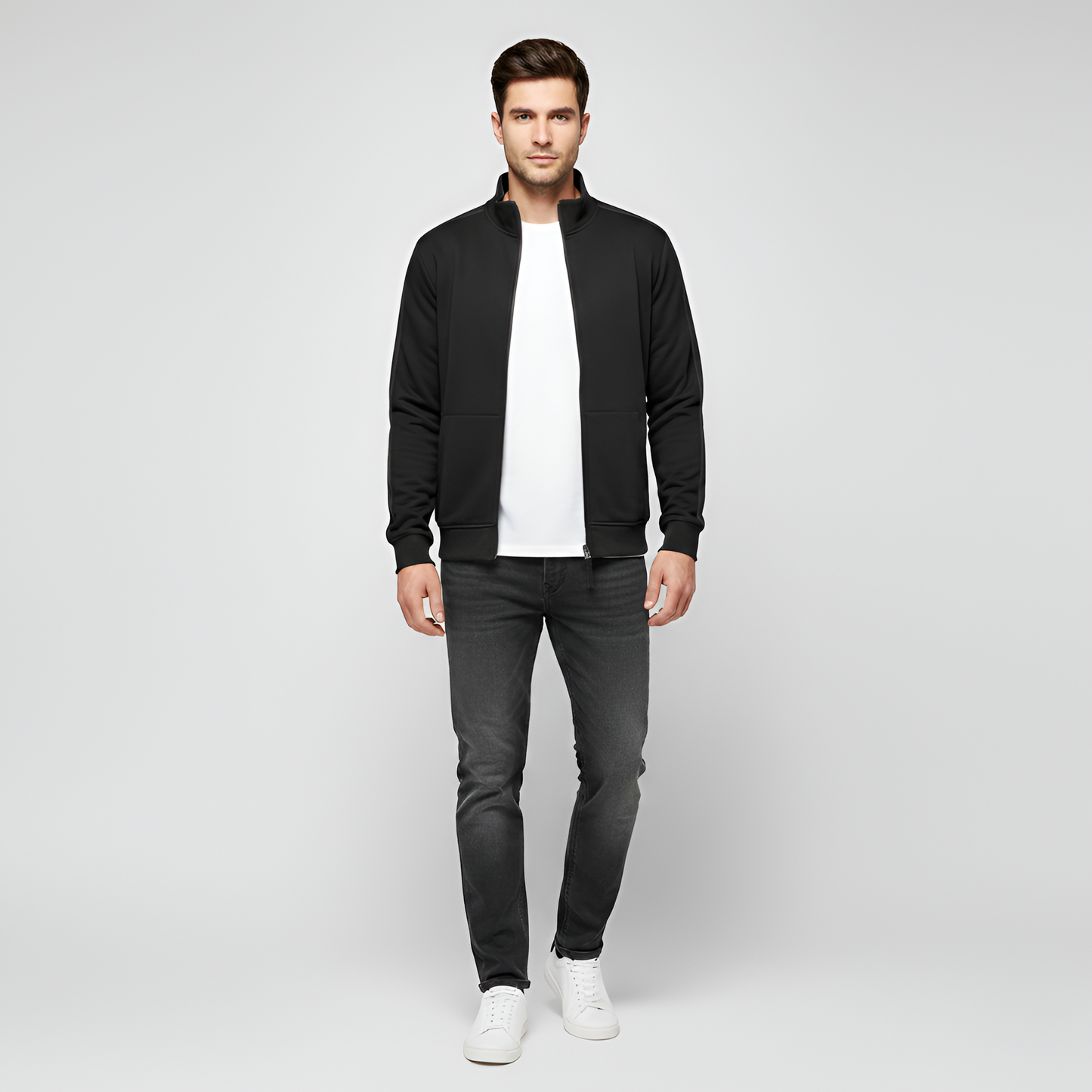 Comfortable Cotton Zip Up Men's Hoodie