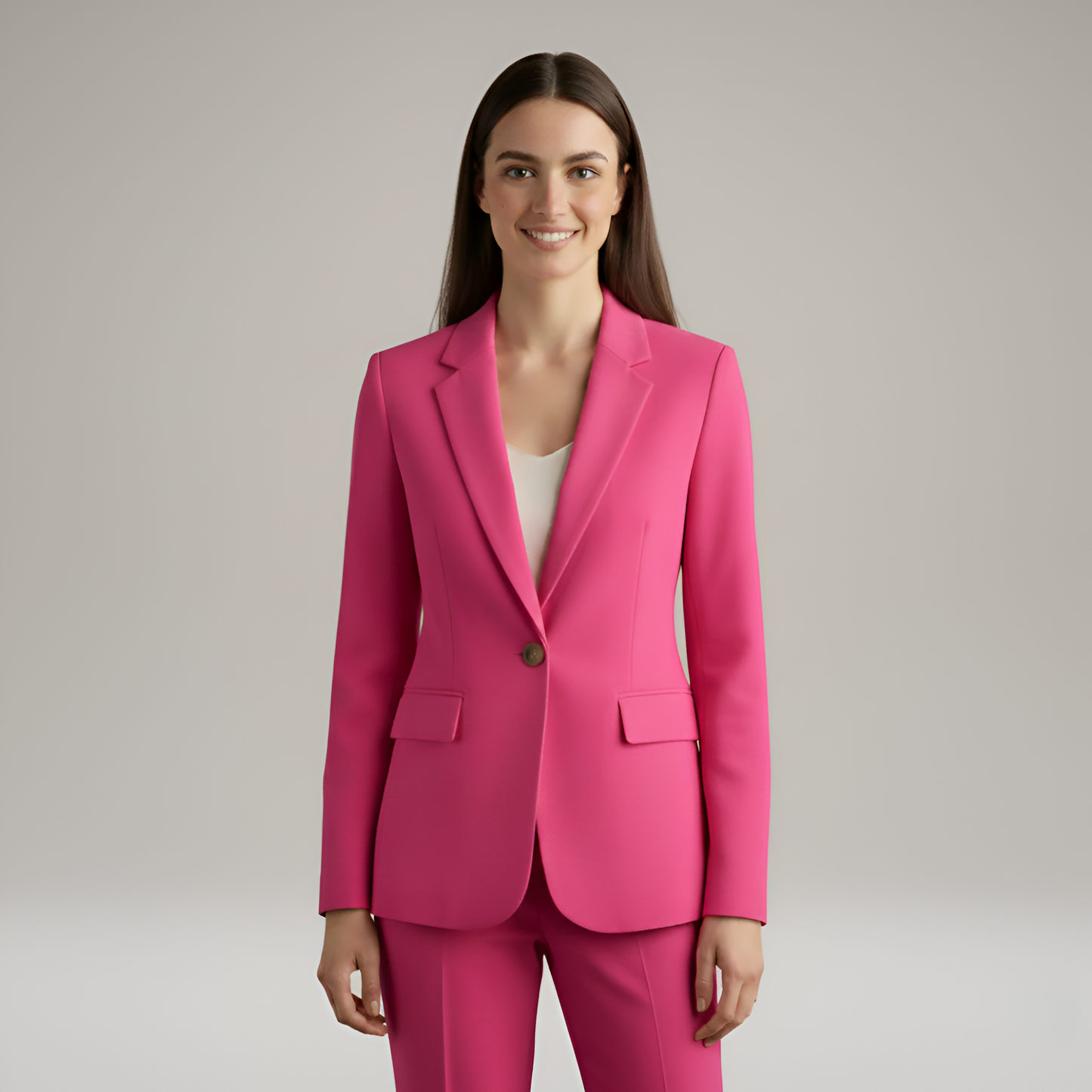 Elegant Women's One Button Tailored Blazer