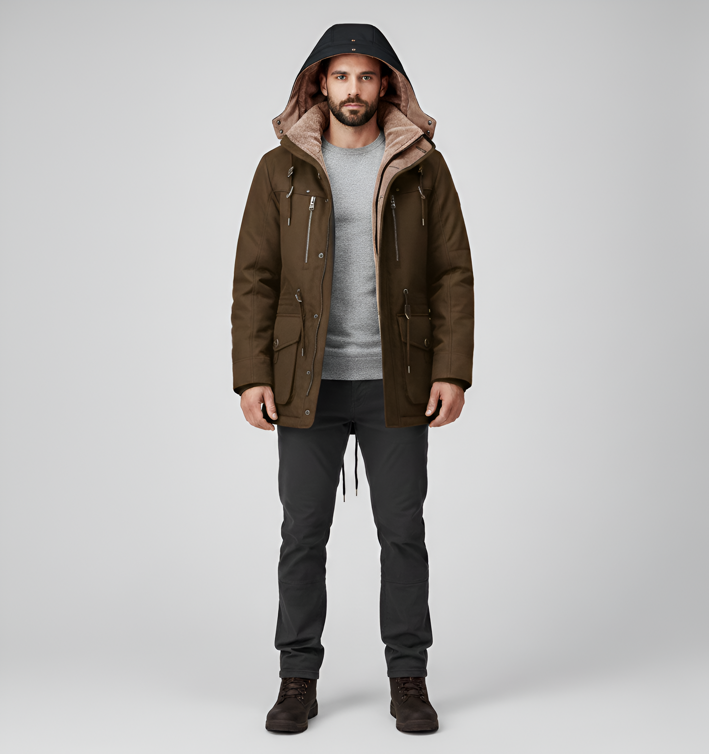 Warm Waterproof Men's Hooded Winter Parka Jacket