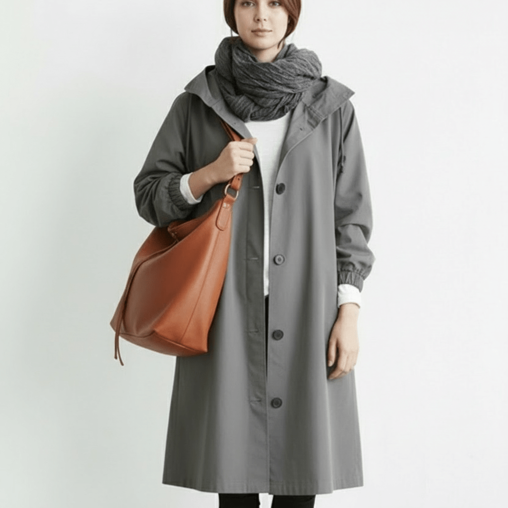Ladies Waterproof Windbreaker Hooded Raincoat Jacket