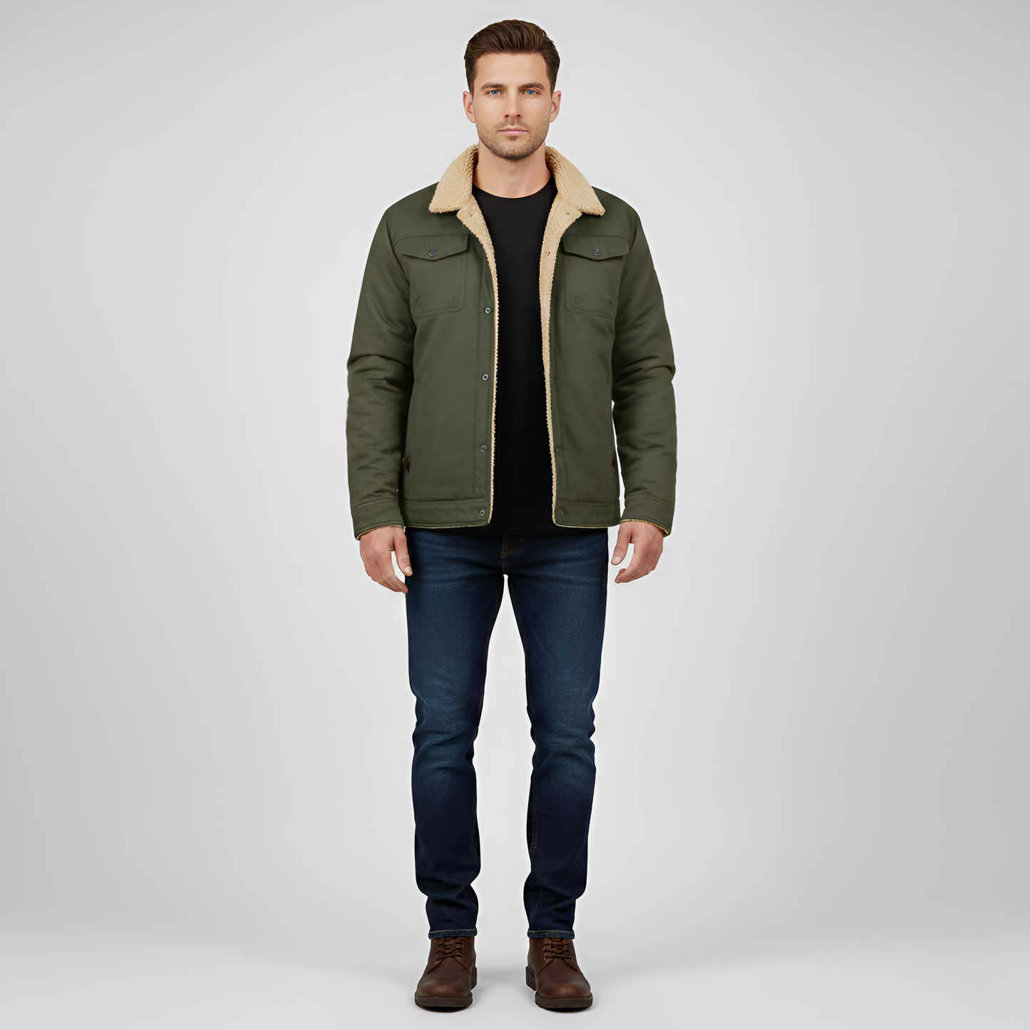 Warm Waterproof Men's Fleece Lined Winter Jacket