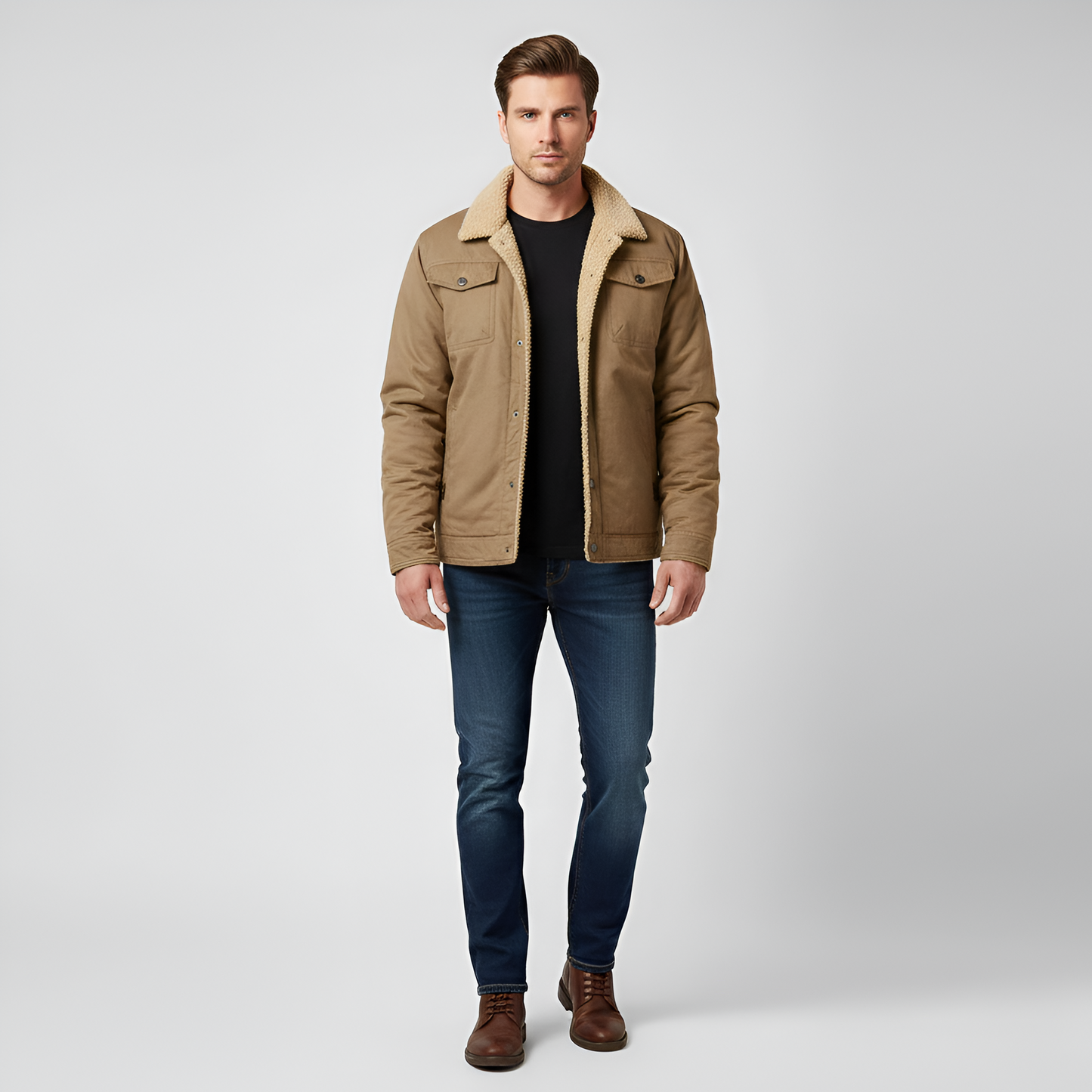 Warm Waterproof Men's Fleece Lined Winter Jacket