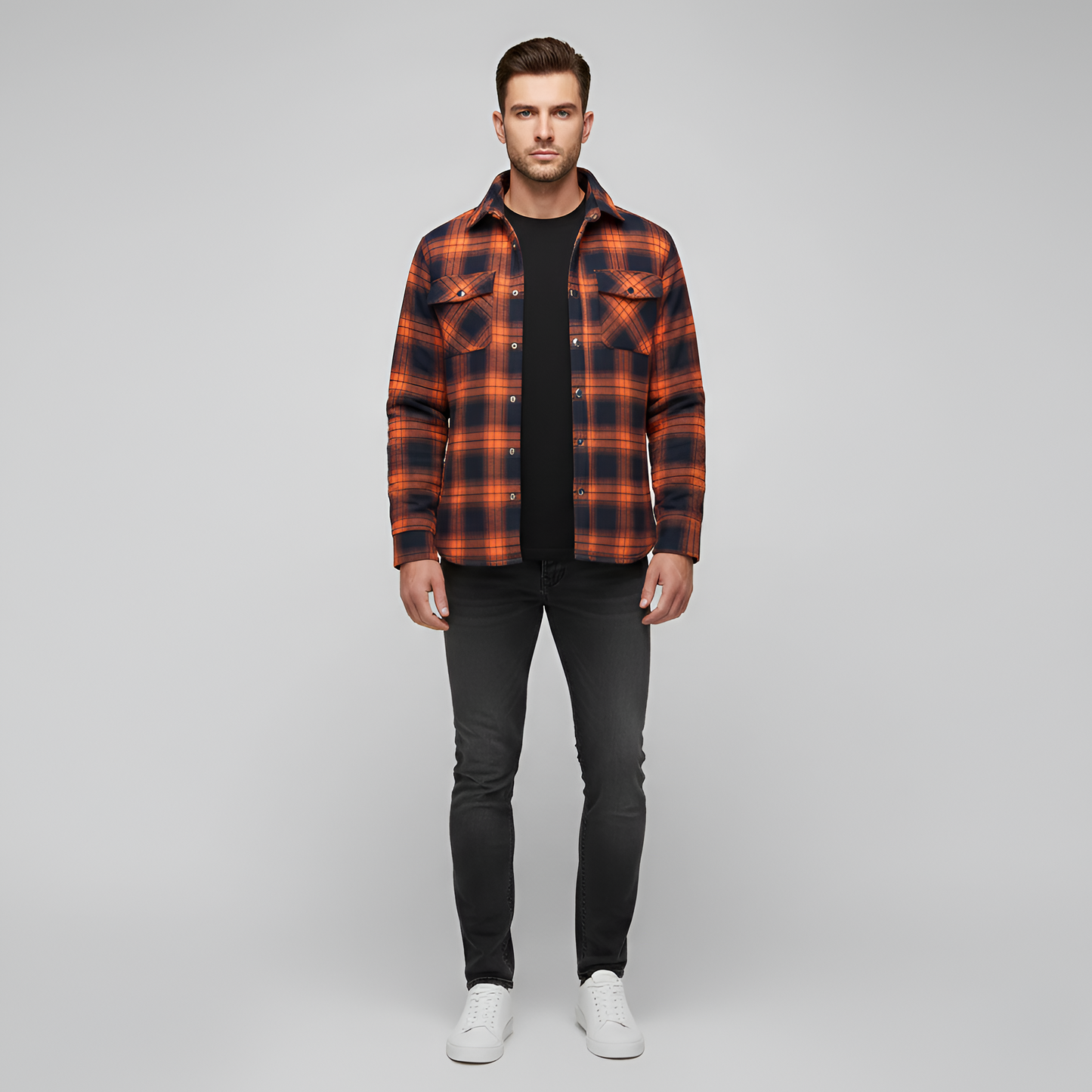 Warm Padded Cotton Men's Jacket with Quilted Lining
