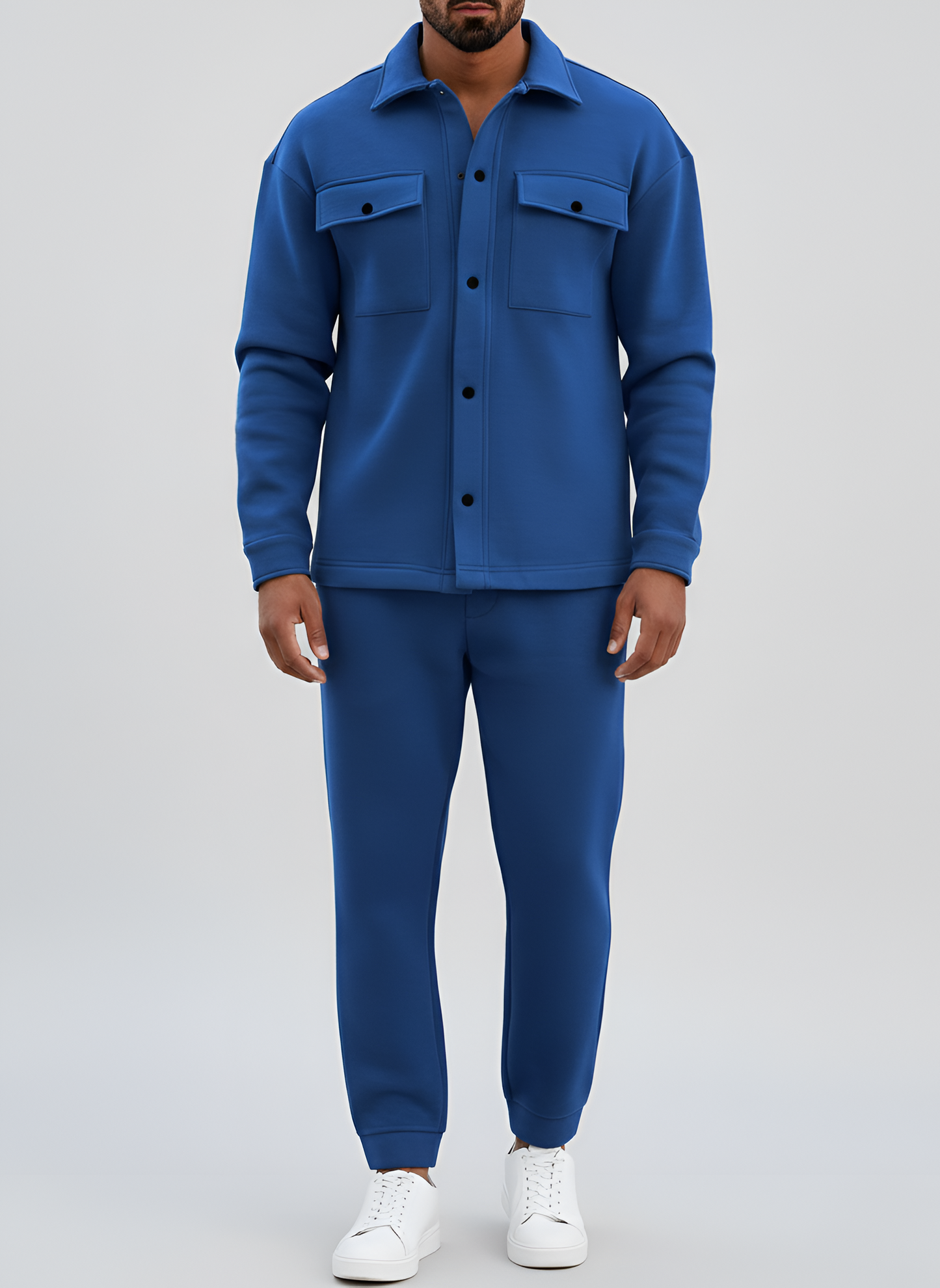 Classic Men's Cotton Suit Jacket and Trousers Set