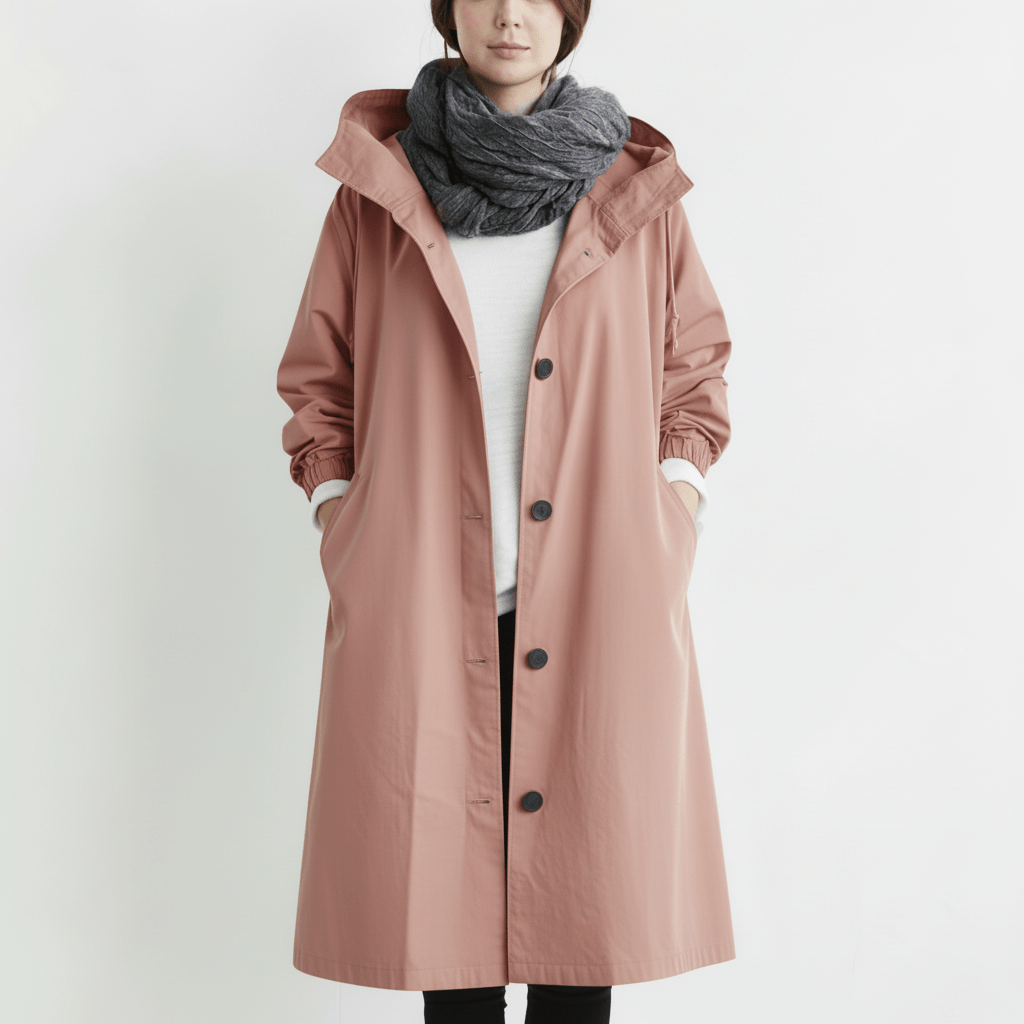 Ladies Waterproof Windbreaker Hooded Raincoat Jacket