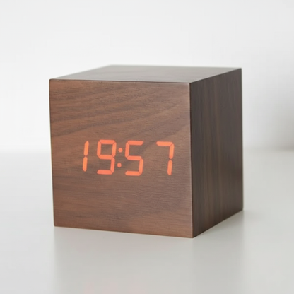 Simple Wooden LED Desk Clock