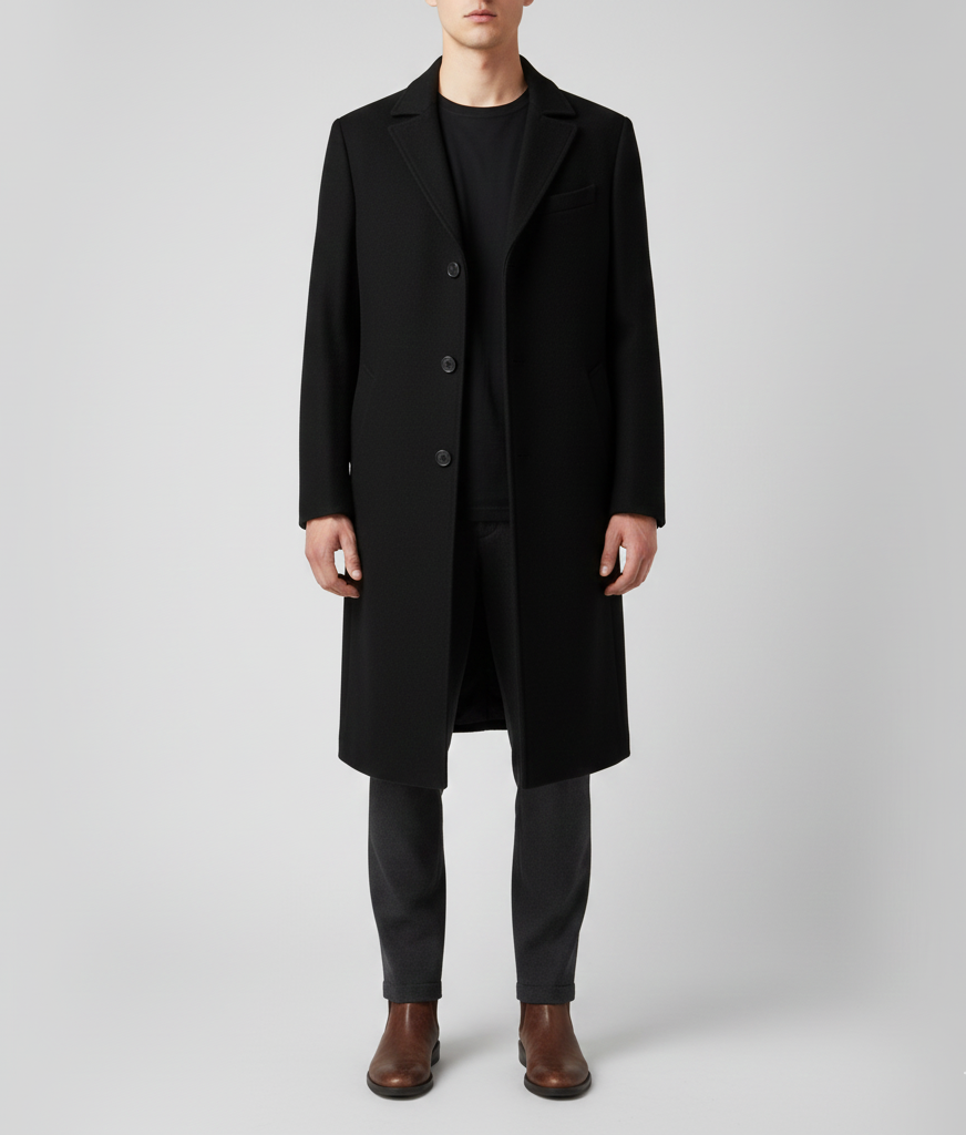 Vogue Men's Wool Coat Slim Fit Elegant