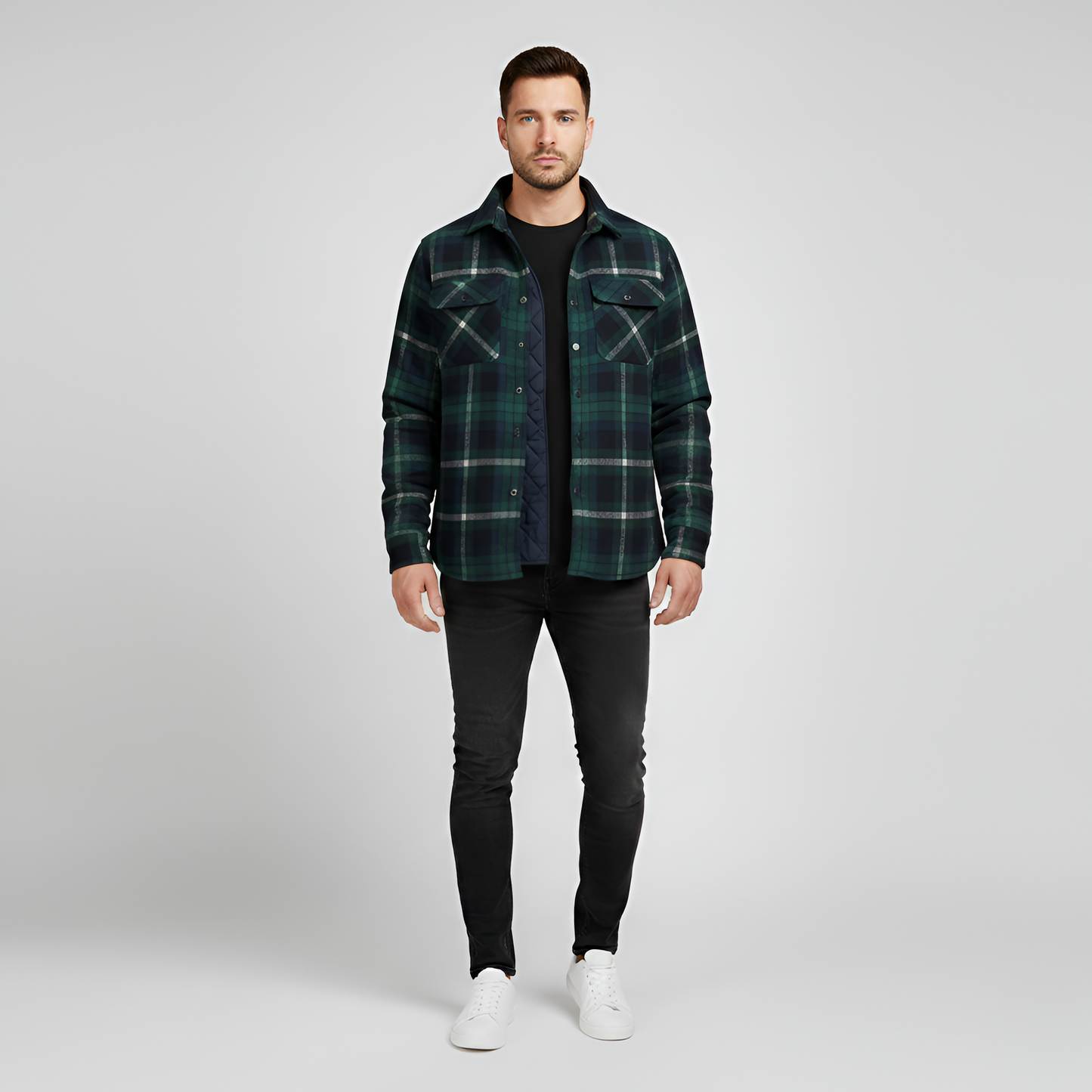 Warm Padded Cotton Men's Jacket with Quilted Lining