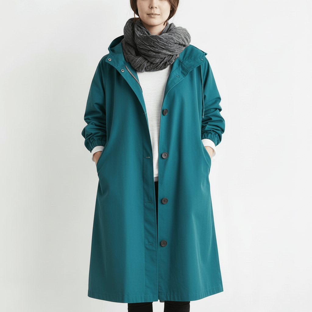 Ladies Waterproof Windbreaker Hooded Raincoat Jacket
