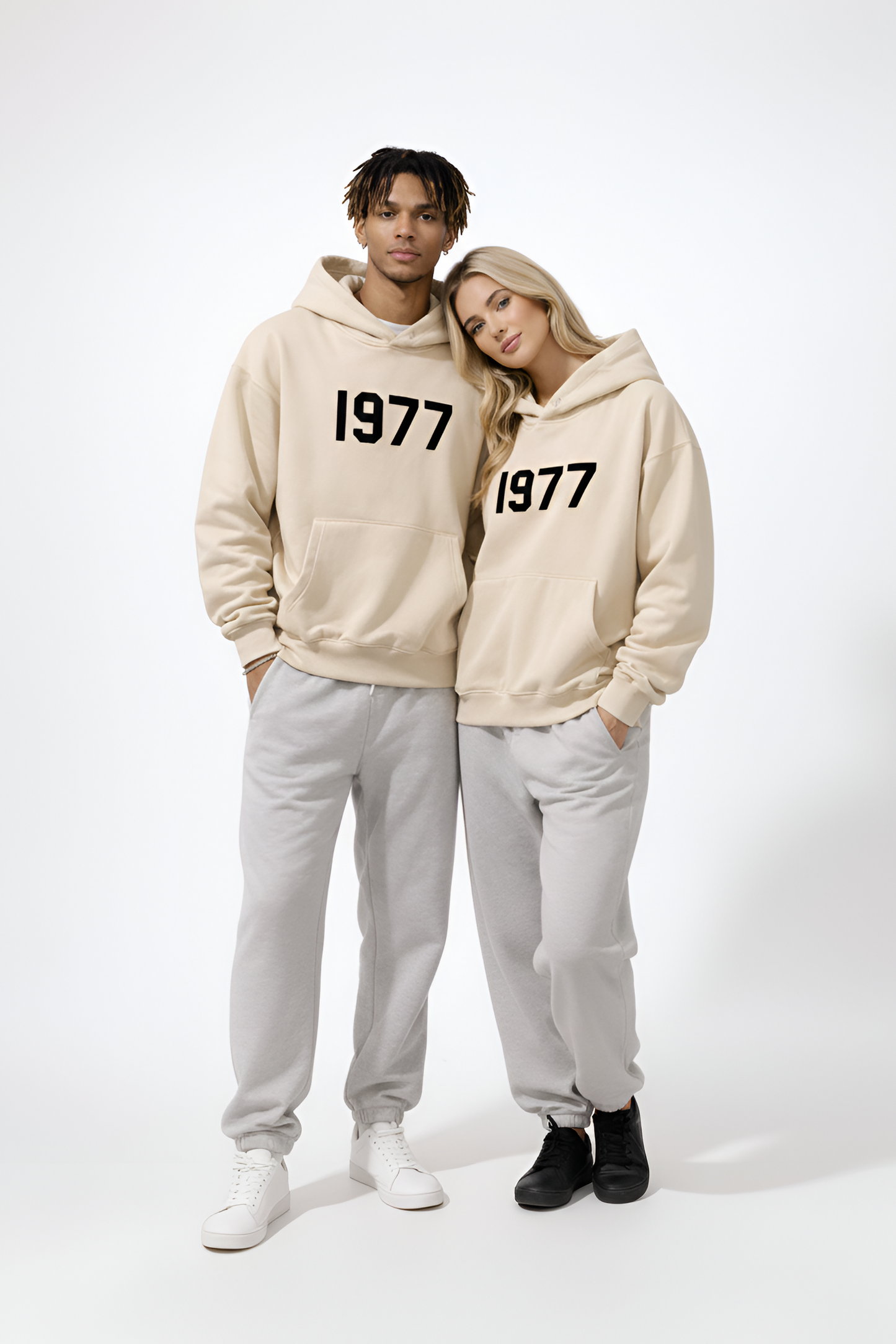 Cotton Unisex Hoodie with Front Print 1977 Design