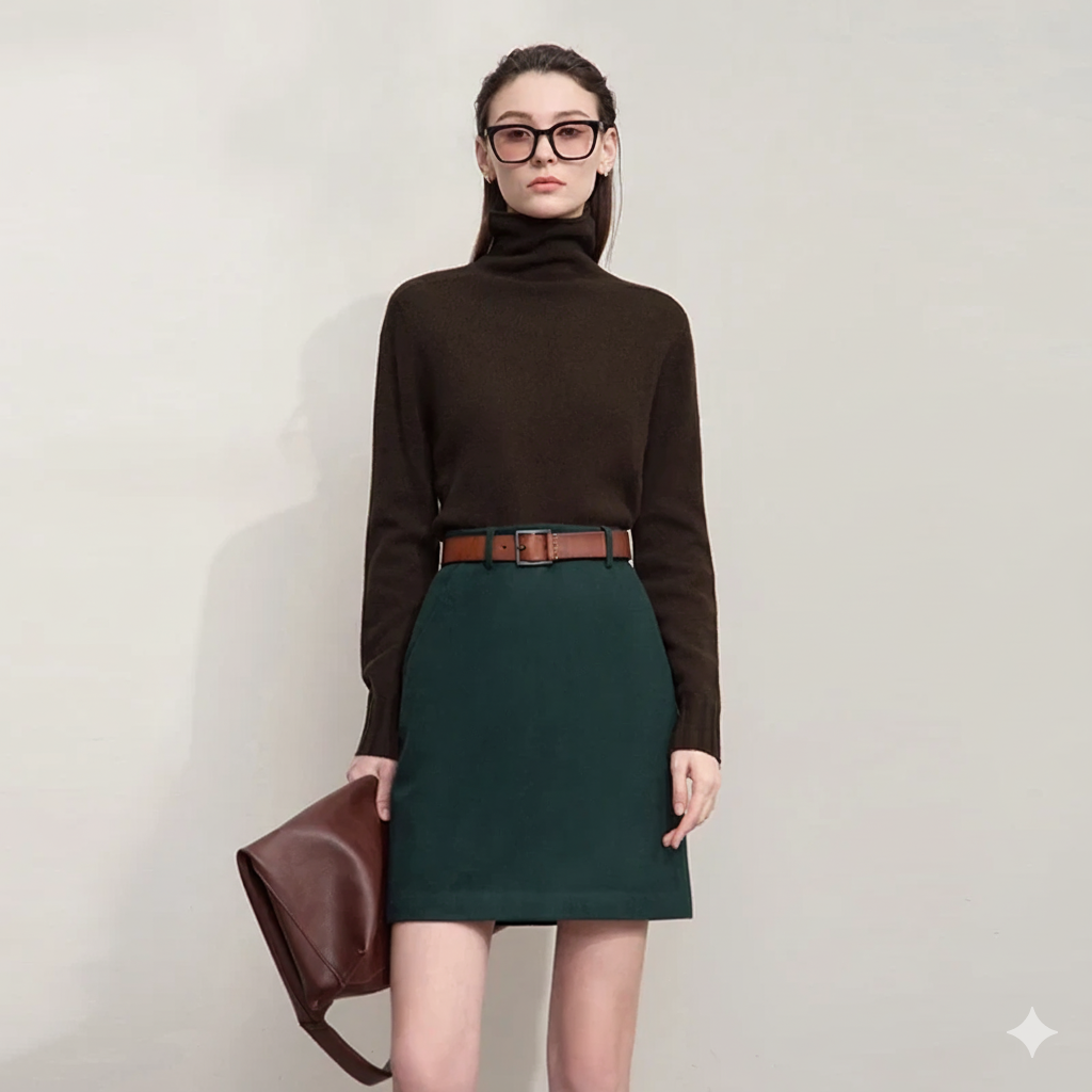 Fitted Crew Neck Knitted Women's Top - BritishElegance