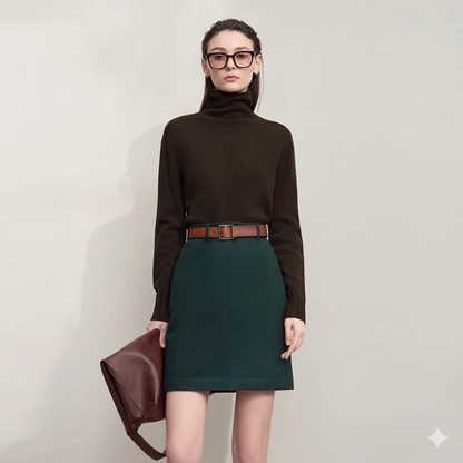 Fitted Crew Neck Knitted Women's Top - BritishElegance