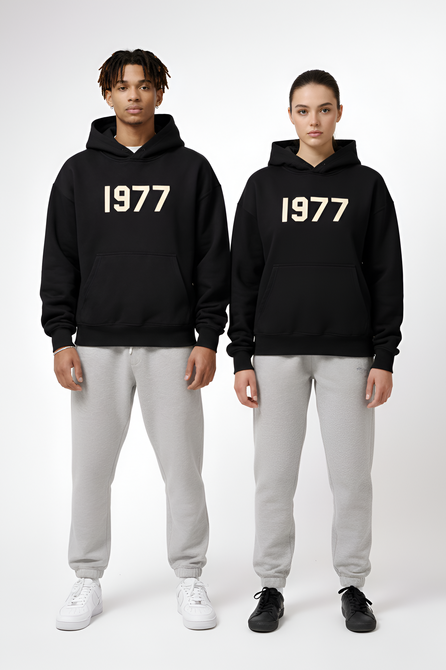 Cotton Unisex Hoodie with Front Print 1977 Design