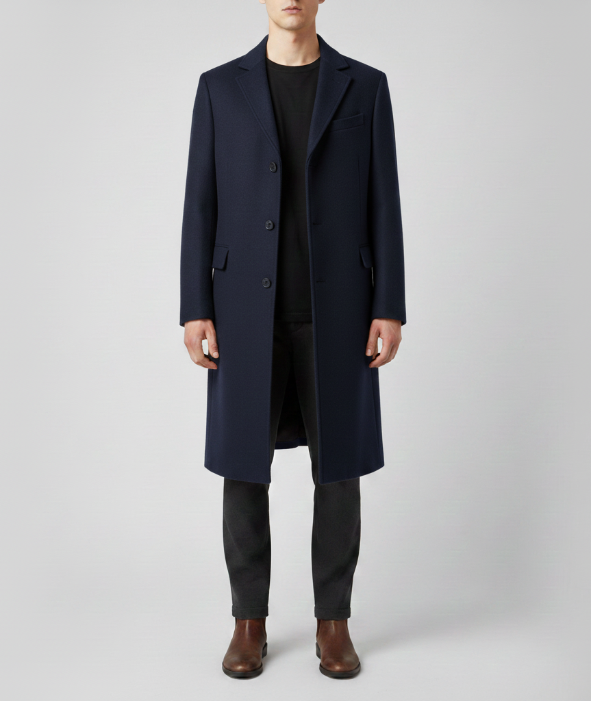 Vogue Men's Wool Coat Slim Fit Elegant - VogeLuxe