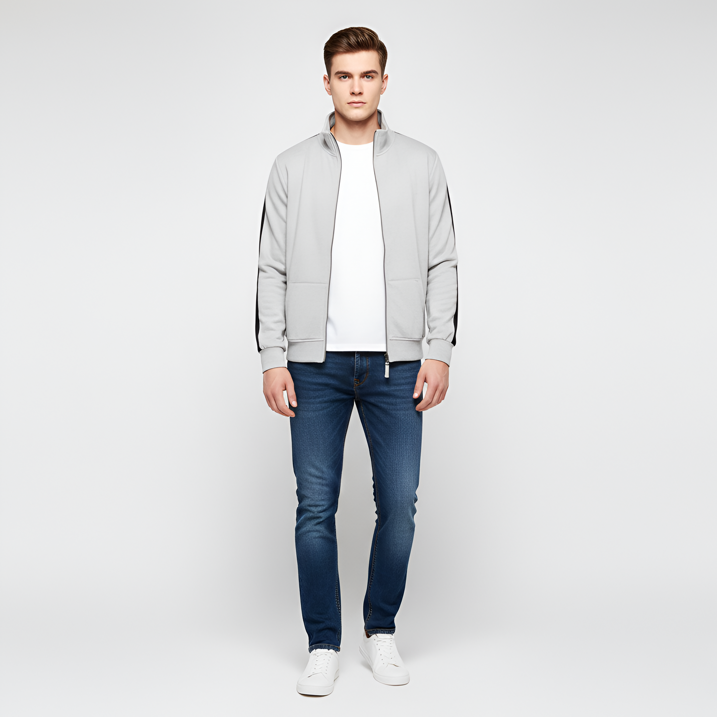 Comfortable Cotton Zip Up Men's Hoodie