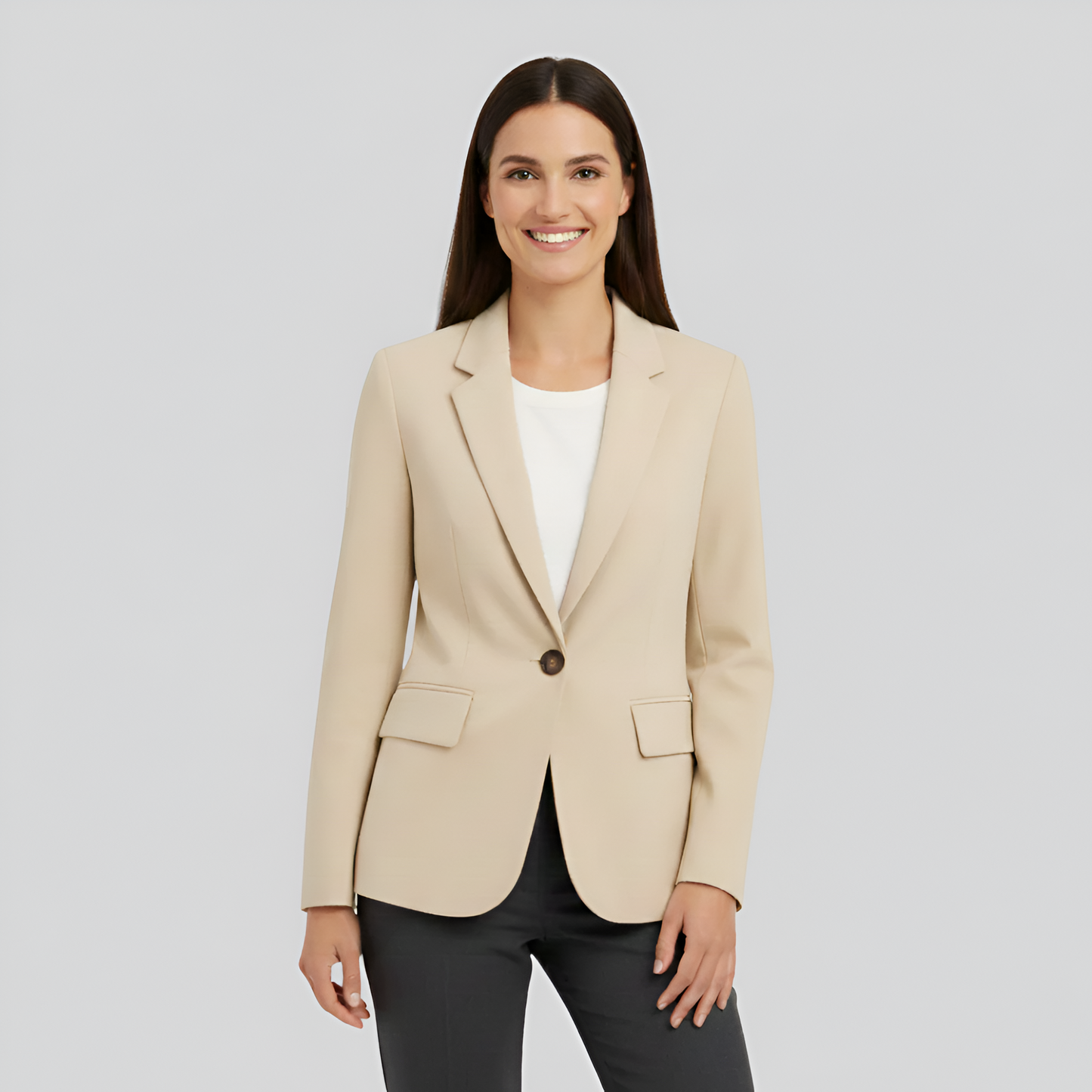 Elegant Women's One Button Tailored Blazer