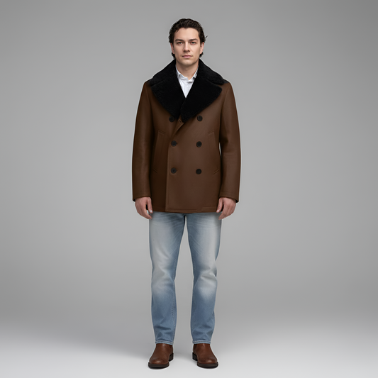 Classic Wool Double Breasted Men's Coat - VogeLuxe
